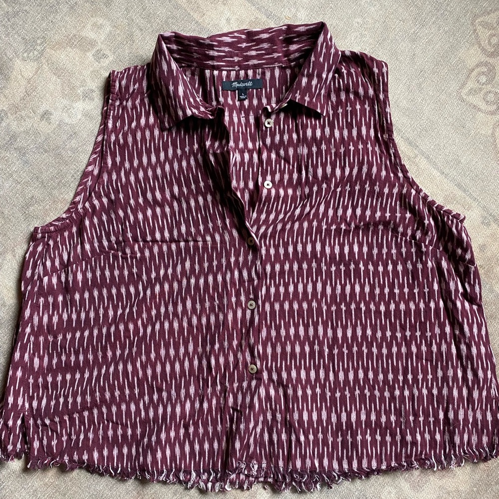 Madewell button down sleeveless top